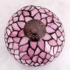 imageWERFACTORY Small Tiffany Lamp Desk Pink Wisteria Style Stained Glass Mushroom Table Lamp Bronze Mini Accent Lamp W8H11 Inch S523P Series