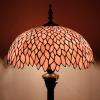imageWERFACTORY Tiffany Floor Lamp Pink Wisteria Stained Glass Standing Reading Light 16X16X64 Inches Antique Style Pole Corner Lamp Decor Bedroom Living Room Home Office S523P Series