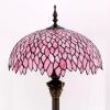 imageWERFACTORY Tiffany Floor Lamp Pink Wisteria Stained Glass Standing Reading Light 16X16X64 Inches Antique Style Pole Corner Lamp Decor Bedroom Living Room Home Office S523P Series