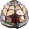 imageWERFACTORY Tiffany Lamp Red Stained Glass Tulip Table Lamp Metal Leaf Base 8X10X21 Inches Reading Desk Light Decor Small Space Bedroom Home Office S030 Series