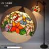 imageWERFACTORY Tiffany Lamp Shade Replacement 12X12X6 Inch Cream Amber Stained Glass Hummingbird Lampshade Only 158Inch Fitter Opening for Arched Floor Lamp Torchiere Lamp Pendant Light S101 Series