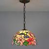 imageWERFACTORY Tiffany Lamp Shade Replacement 12X6 Inch Cream Amber Stained Glass Hummingbird Lampshade Only with Cap fit for Table lamp Pendant Light Ceiling Fixture Part Not Included S101 Series B