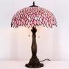 imageWERFACTORY Tiffany Lamp Stained Glass Style Bedside Table Lamp Pink Wisteria Desk Reading Light Resin Base 16X16X24 Inches Decor Bedroom Living Room Home Office S523P Series