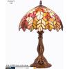 imageWERFACTORY Tiffany Table Lamp Stained Glass Style Maple Leaf Bedside Lamp Desk Reading Light 12X12X18 Inches Decor Bedroom Living Room Home Office S804 Series