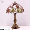 imageWERFACTORY Tiffany Table Lamp Stained Glass Style Maple Leaf Bedside Lamp Desk Reading Light 12X12X18 Inches Decor Bedroom Living Room Home Office S804 Series