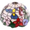 imageWERFACTORY Tiffany Lamp Shade Replacement 12X12X6 Inch Cream Amber Stained Glass Hummingbird Lampshade Only 158Inch Fitter Opening for Arched Floor Lamp Torchiere Lamp Pendant Light S101 Series