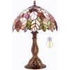 imageWERFACTORY Tiffany Table Lamp Stained Glass Style Maple Leaf Bedside Lamp Desk Reading Light 12X12X18 Inches Decor Bedroom Living Room Home Office S804 Series