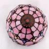 imageWERFACTORY Small Tiffany Lamp Desk Pink Stained Glass Baroque Mushroom Table Lamp Bronze Mini Accent Lamp W8H11 Inch S003P Series