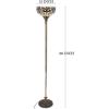 imageWERFACTORY Tiffany Floor Lamp Serenity Victorian Stained Glass Light 12X12X66 Inches Pole Torchiere Standing Corner Torch Uplight Decor Bedroom Living Room Home Office S021 Series