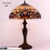 imageWERFACTORY Tiffany Lamp Shade Replacement 16X8 Inch Serenity Victorian Stained Glass Lampshade Only with Cap fit for Table lamp Pendant Light Ceiling Fixture Part Not Included S021 Series