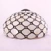 imageWERFACTORY Tiffany Ceiling Light Fixture Cream Amber Stained Glass Bead 12 Inch Semi Flush Mount Lamp Wide 12 Inch Height 11 Inch S005 Series