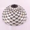imageWERFACTORY Tiffany Ceiling Light Fixture Cream Amber Stained Glass Bead Semi Flush Mount Lamp Wide 16 Inch Height 15 Inch Tiffany Ceiling Lamp S005 Series