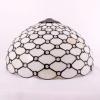 imageWERFACTORY Tiffany Ceiling Light Fixture Cream Amber Stained Glass Bead Semi Flush Mount Lamp Wide 16 Inch Height 15 Inch Tiffany Ceiling Lamp S005 Series
