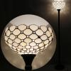 imageWERFACTORY Tiffany Floor Lamp Cream Amber Stained Glass Bead Light 12X12X66 Inches Pole Torchiere Standing Corner Torch Uplight Decor Bedroom Living Room Home Office LED Bulb Included S005 Series