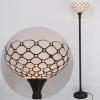 imageWERFACTORY Tiffany Floor Lamp Cream Amber Stained Glass Bead Light 12X12X66 Inches Pole Torchiere Standing Corner Torch Uplight Decor Bedroom Living Room Home Office LED Bulb Included S005 Series