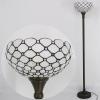 imageWERFACTORY Tiffany Floor Lamp Cream Amber Stained Glass Bead Light 12X12X66 Inches Pole Torchiere Standing Corner Torch Uplight Decor Bedroom Living Room Home Office LED Bulb Included S005 Series