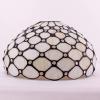 imageWERFACTORY Tiffany Lamp Shade Replacement 12X10X6 Inch Cream Amber Stained Glass Bead Lampshade Only 158Inch Fitter Opening for Arched Floor Lamp Torchiere Lamp Pendant Light S005 Series