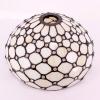 imageWERFACTORY Tiffany Lamp Shade Replacement 12X10X6 Inch Cream Amber Stained Glass Bead Lampshade Only 158Inch Fitter Opening for Arched Floor Lamp Torchiere Lamp Pendant Light S005 Series