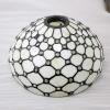imageWERFACTORY Tiffany Lamp Shade Replacement 12X10X6 Inch Cream Amber Stained Glass Bead Lampshade Only 158Inch Fitter Opening for Arched Floor Lamp Torchiere Lamp Pendant Light S005 Series