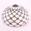 imageWERFACTORY Tiffany Lamp Shade Replacement 12X6 Inch Cream Amber Stained Glass Bead Lampshade Only with Cap fit for Table lamp Pendant Light Ceiling Fixture Part Not Included