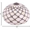 imageWERFACTORY Tiffany Lamp Shade Replacement 12X6 Inch Cream Amber Stained Glass Bead Lampshade Only with Cap fit for Table lamp Pendant Light Ceiling Fixture Part Not Included