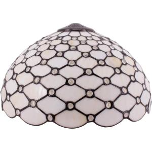 imageTiffany Lamp Shade Replacement W16H7 Inch Stained Glass Crystal Pear Bead Lampshade Fit For Table Lamps FLoor Lamp Ceiling Fixture 3 HooksPendant Hanging Light S005 WERFACTORY Home Office Decoration