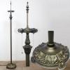 imageWERFACTORY Tiffany Floor Lamp Base Only for 1624 Inch Stained Glass Lampshade Height 64 Inch Bronze Finished Resin Base Antique Standing Lighting Base Replacement Only Wide 11 Inch