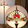 imageWERFACTORY Tiffany Floor Lamp Base Only for 1624 Inch Stained Glass Lampshade Height 64 Inch Bronze Finished Resin Base Antique Standing Lighting Base Replacement Only Wide 11 Inch
