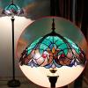 imageWERFACTORY Tiffany Floor Lamp Base Only for 1624 Inch Stained Glass Lampshade Height 64 Inch Bronze Finished Resin Base Antique Standing Lighting Base Replacement Only Wide 11 Inch