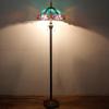 imageWERFACTORY Tiffany Floor Lamp Green Brown Liaison Stained Glass Standing Reading Light 16X16X64 Inches Antique Pole Corner Lamp Decor Bedroom Living Room Home Office S160G Series