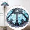 imageWERFACTORY Tiffany Floor Lamp Green Brown Liaison Stained Glass Standing Reading Light 16X16X64 Inches Antique Pole Corner Lamp Decor Bedroom Living Room Home Office S160G Series