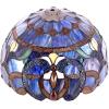 imageWERFACTORY Tiffany Ceiling Light Fixture Blue Purple Cloudy Stained Glass Semi Flush Mount Lamp Wide 12 Inch Height 11 Inch S558 Series