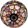 imageWERFACTORY Tiffany Ceiling Light Fixture Blue Purple Cloudy Stained Glass Semi Flush Mount Lamp Wide 12 Inch Height 11 Inch S558 Series