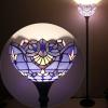 imageWERFACTORY Tiffany Floor Lamp Blue Purple Baroque Stained Glass Light 12X12X66 Inch Pole Torchiere Standing Corner Torch Uplight Decor Bedroom Living Room Home Office S003C Series Blue