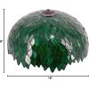 imageTiffany Lamp Shade Replacement W16H7 Inch Green Stained Glass Wisteria Lampshade For Table Lamps FLoor Lamp Ceiling Fixture 3 Hooks InsidePendant Hanging Light S523 WERFACTORY Home Office Decoration