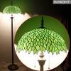 imageTiffany Lamp Shade Replacement W16H7 Inch Green Stained Glass Wisteria Lampshade For Table Lamps FLoor Lamp Ceiling Fixture 3 Hooks InsidePendant Hanging Light S523 WERFACTORY Home Office Decoration