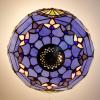 imageWERFACTORY Tiffany Ceiling Light Fixture Blue Purple Baroque Stained Glass Semi Flush Mount Lamp Wide 12 Inch Height 11 Inch S003C Series
