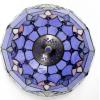 imageWERFACTORY Tiffany Ceiling Light Fixture Blue Purple Baroque Stained Glass Semi Flush Mount Lamp Wide 12 Inch Height 11 Inch S003C Series