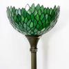 imageWERFACTORY Tiffany Floor Lamp Green Wisteria Stained Glass Light 12X12X66 Inches Pole Torchiere Standing Corner Torch Uplight Decor Bedroom Living Room Home Office S523 Series