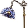 imageWERFACTORY Tiffany Lamp Shade Replacement 12X6 Inch Blue Purple Baroque Stained Glass Lampshade Only 158Inch Fitter Opening for Arched Floor Lamp Torchiere Lamp Pendant Light S003C Series