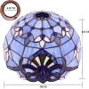 imageWERFACTORY Tiffany Lamp Shade Replacement 12X6 Inch Blue Purple Baroque Stained Glass Lampshade Only 158Inch Fitter Opening for Arched Floor Lamp Torchiere Lamp Pendant Light S003C Series