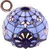 imageWERFACTORY Tiffany Lamp Shade Replacement 12X6 Inch Blue Purple Baroque Stained Glass Lampshade Only 158Inch Fitter Opening for Arched Floor Lamp Torchiere Lamp Pendant Light S003C Series
