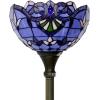 imageWERFACTORY Tiffany Lamp Shade Replacement 12X6 Inch Blue Purple Baroque Stained Glass Lampshade Only 158Inch Fitter Opening for Arched Floor Lamp Torchiere Lamp Pendant Light S003C Series
