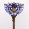 imageWERFACTORY Tiffany Lamp Shade Replacement 12X6 Inch Blue Purple Baroque Stained Glass Lampshade Only 158Inch Fitter Opening for Arched Floor Lamp Torchiere Lamp Pendant Light S003C Series