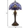 imageWERFACTORY Tiffany Lamp Shade Replacement 12X6 Inch Blue Purple Baroque Style Stained Glass Lampshade Only with Cap fit for Table lamp Pendant Light Ceiling Fixture Part Not Included S003C Series