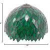 imageWERFACTORY Tiffany Lamp Shade Replacement 12X6 Inch Green Wisteria Style Stained Glass Lampshade Only with Cap fit for Table lamp Pendant Light Ceiling Fixture Part Not Included S523 Series