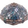 imageWERFACTORY Tiffany Lamp Shade Replacement 12X6 Inch Sea Blue Stained Glass Dragonfly Style Lampshade Only with Cap fit for Table lamp Pendant Light Ceiling Fixture Part Not Included S147 Series