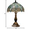 imageWERFACTORY Tiffany Lamp Shade Replacement 12X6 Inch Sea Blue Stained Glass Dragonfly Style Lampshade Only with Cap fit for Table lamp Pendant Light Ceiling Fixture Part Not Included S147 Series