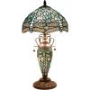 imageWERFACTORY Tiffany Lamp Shade Replacement 12X6 Inch Sea Blue Stained Glass Dragonfly Style Lampshade Only with Cap fit for Table lamp Pendant Light Ceiling Fixture Part Not Included S147 Series