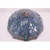 imageWERFACTORY Tiffany Lamp Shade Replacement 12X6 Inch Sea Blue Stained Glass Dragonfly Style Lampshade Only with Cap fit for Table lamp Pendant Light Ceiling Fixture Part Not Included S147 Series